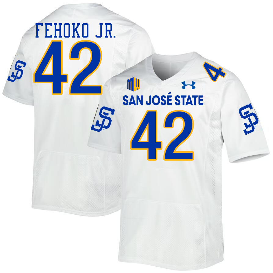 San Jose State Spartans #42 Viliami Fehoko Jr. College Football Jerseys,Uniforms-White